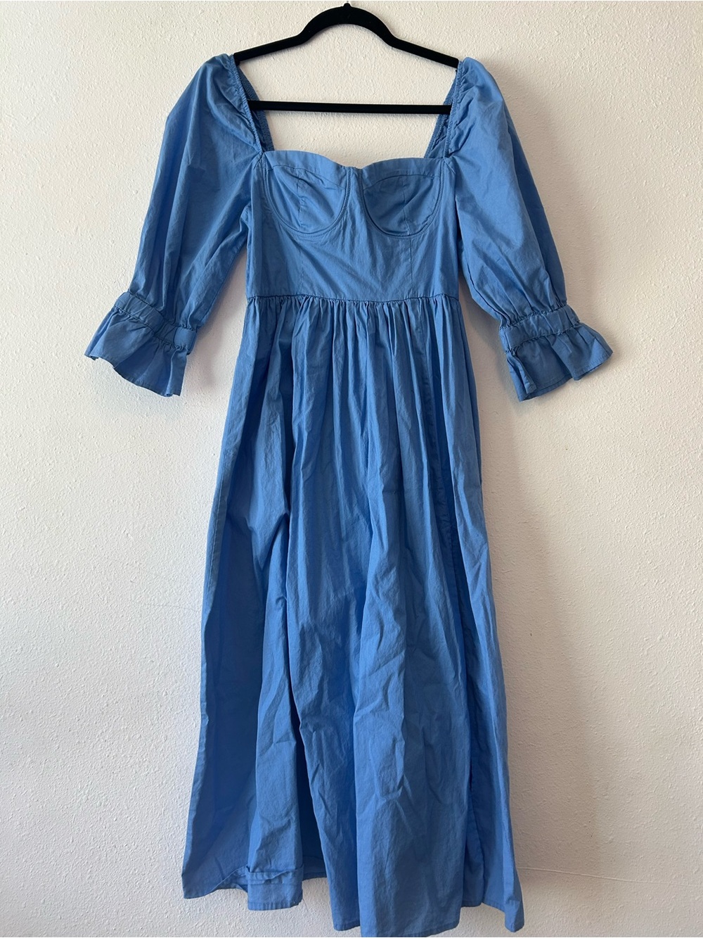 Forever 21 Light Blue Puff-Sleeve Maxi Dress - Picture 1 of 4